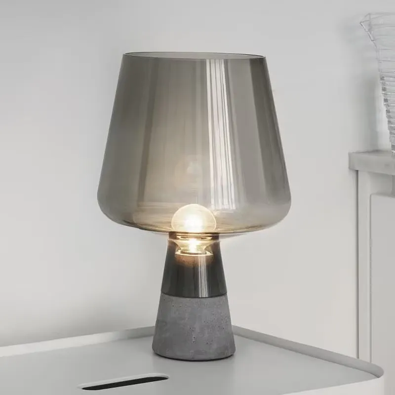 Glass Bed - Nordische Kreative Einfache Zement-Tischlampe Moderne Graue