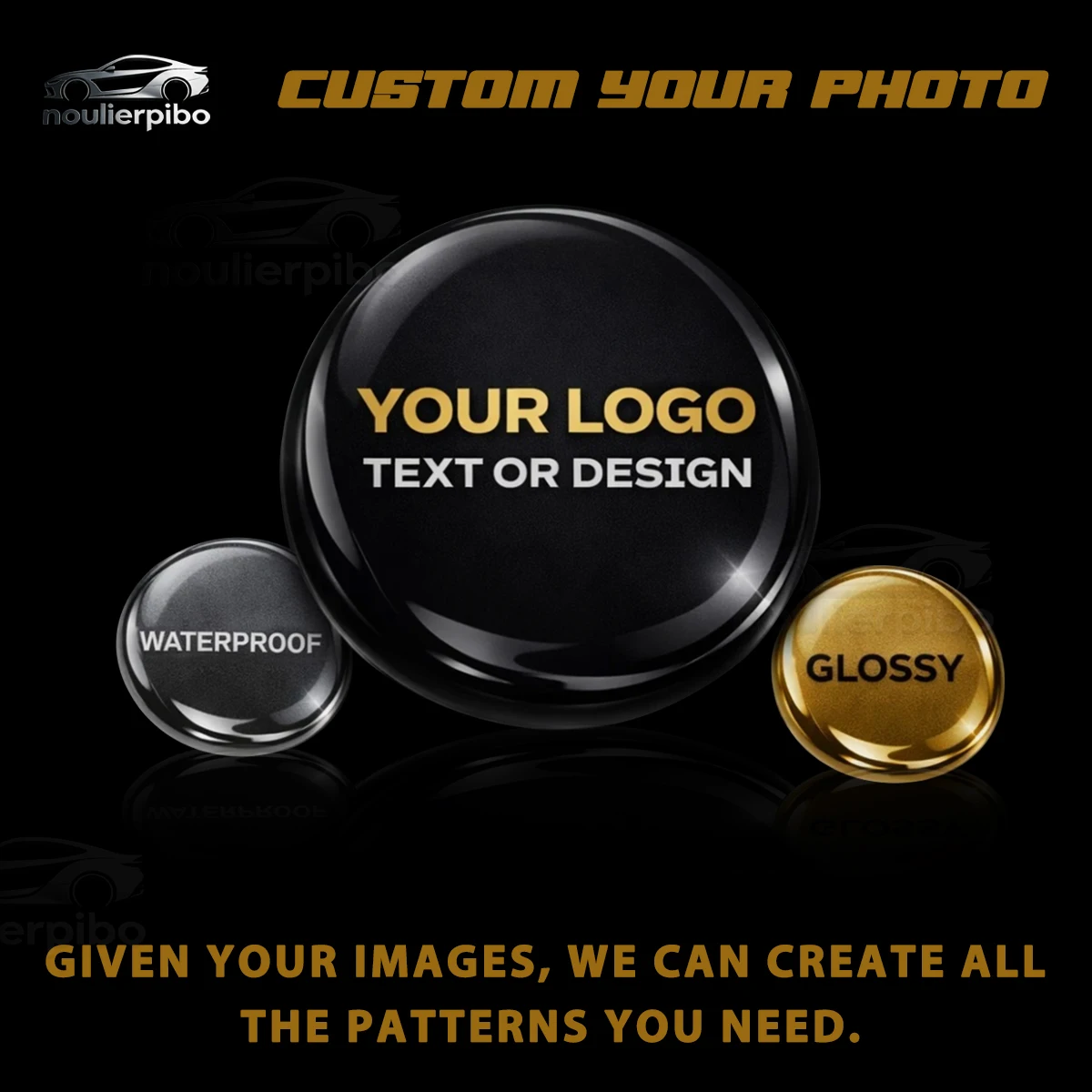 Uv Resin - Individueller 3D-Harz-Autoaufkleber, personalisiertes Logo, Foto, Epoxid-Dome-Aufkleber,