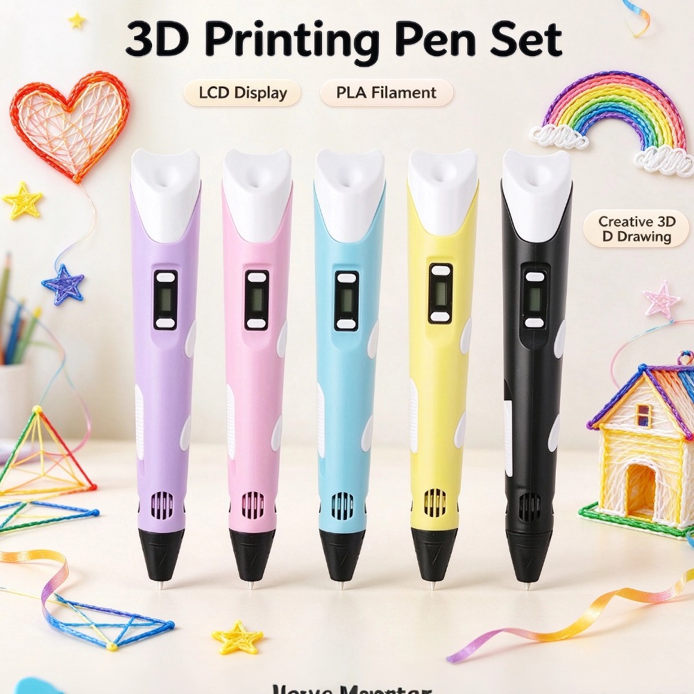 Pla Filament - 3D-Druckstift-Set mit LCD-Display, einstellbarer Temperatur und