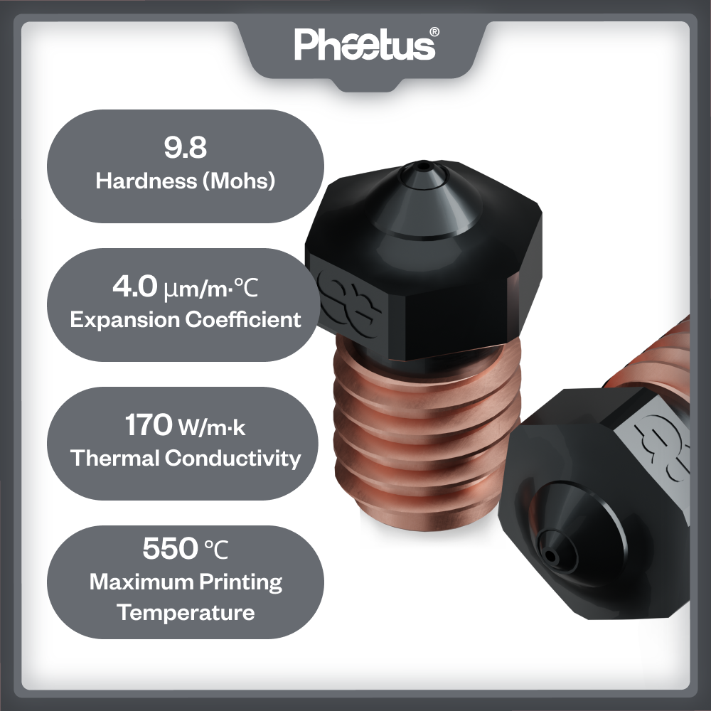 Nozzle Tungsten - Phaetus Langlebige Antihaft-Siliziumkarbid V6 Düse 1,75mm