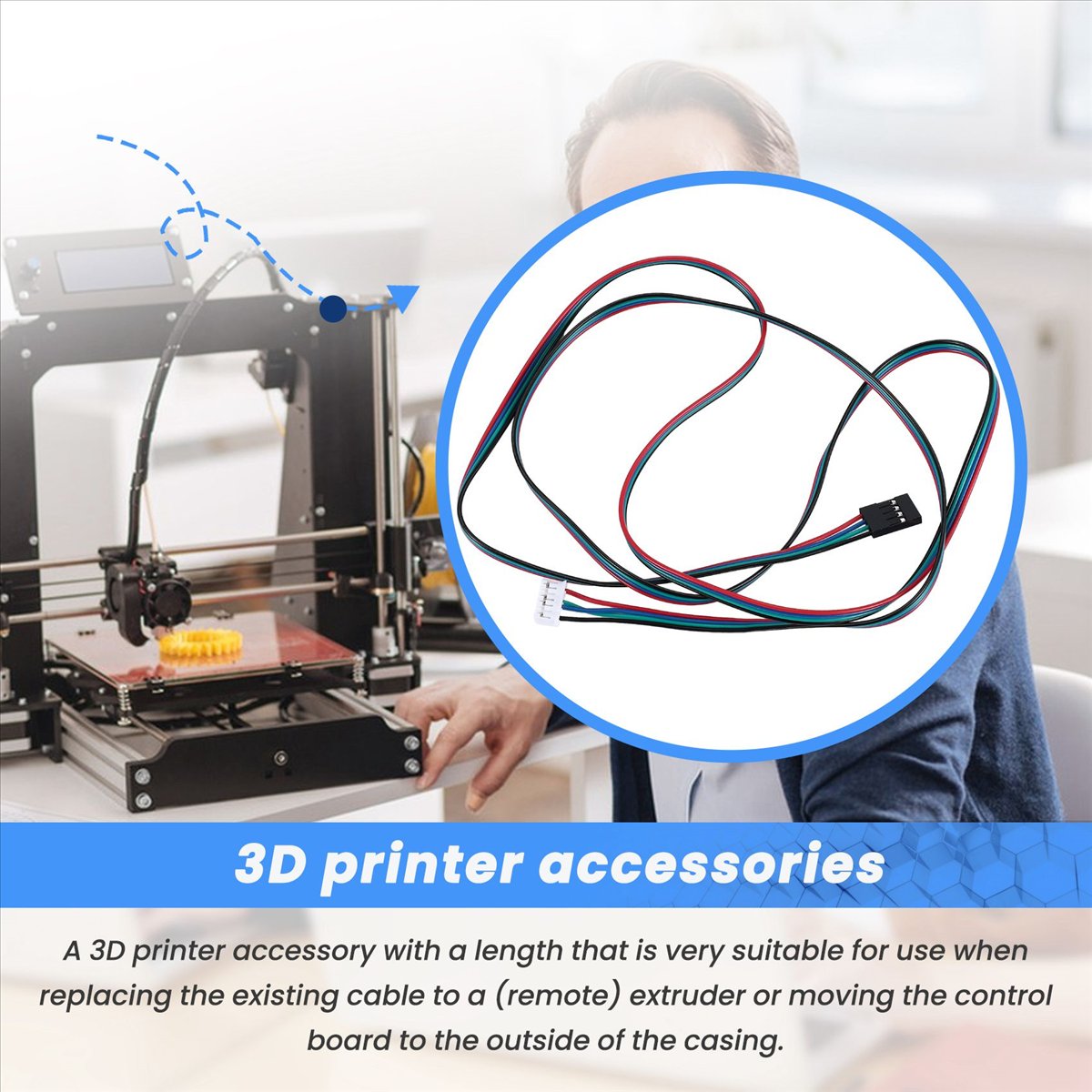 3D Printer Stand - DT193~Verlängertes NEMA 17 Schrittmotorkabel 1M Lang