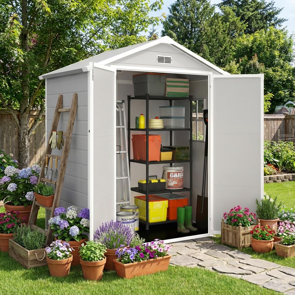 Uv Resin - Outdoor-Geräteschuppen 6×4ft Wasserdicht UV-Beständig mit Boden